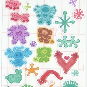 かわいい微生物のステッカーシート！