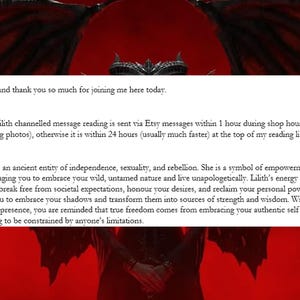 1 HOUR Lilith Channelled Message Psychic Deity Tarot - Same Hour image 3