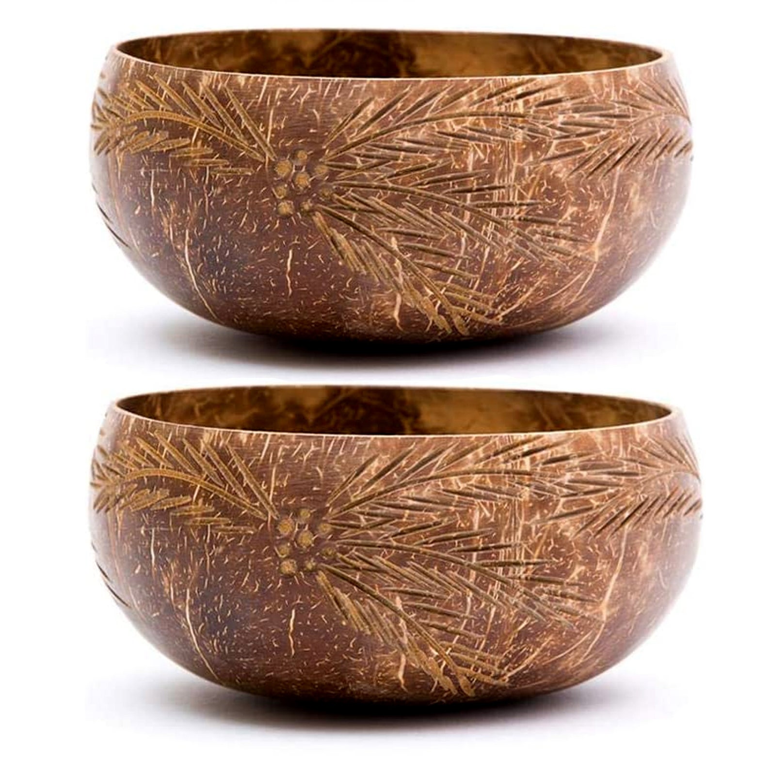 2 Natural Coconut Bowls Handmade Coco Shell Smoothie Buddha Etsy