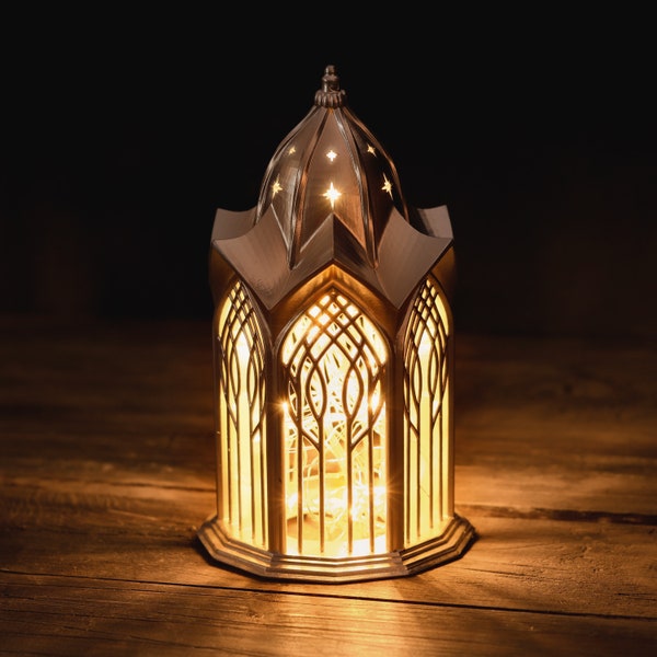 Silver Elvish Lantern - Lord of the Rings Inspired - Decorative Lamp - Elf Style - Gothic - Art Nouveau