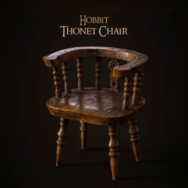 Hobbit Thonet Chair - 3D Printable STL File - Lord of The Rings Inspired