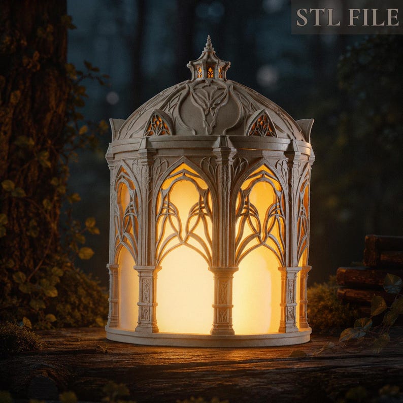 Linterna élfica Gondielle, lámpara de fantasía para decoración de bodas, archivo STL imprimible en 3D, imagen 1