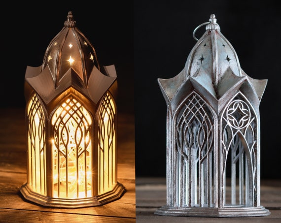 Rusty Elvish Lantern Lord of the Rings Inspired Decorative Lamp