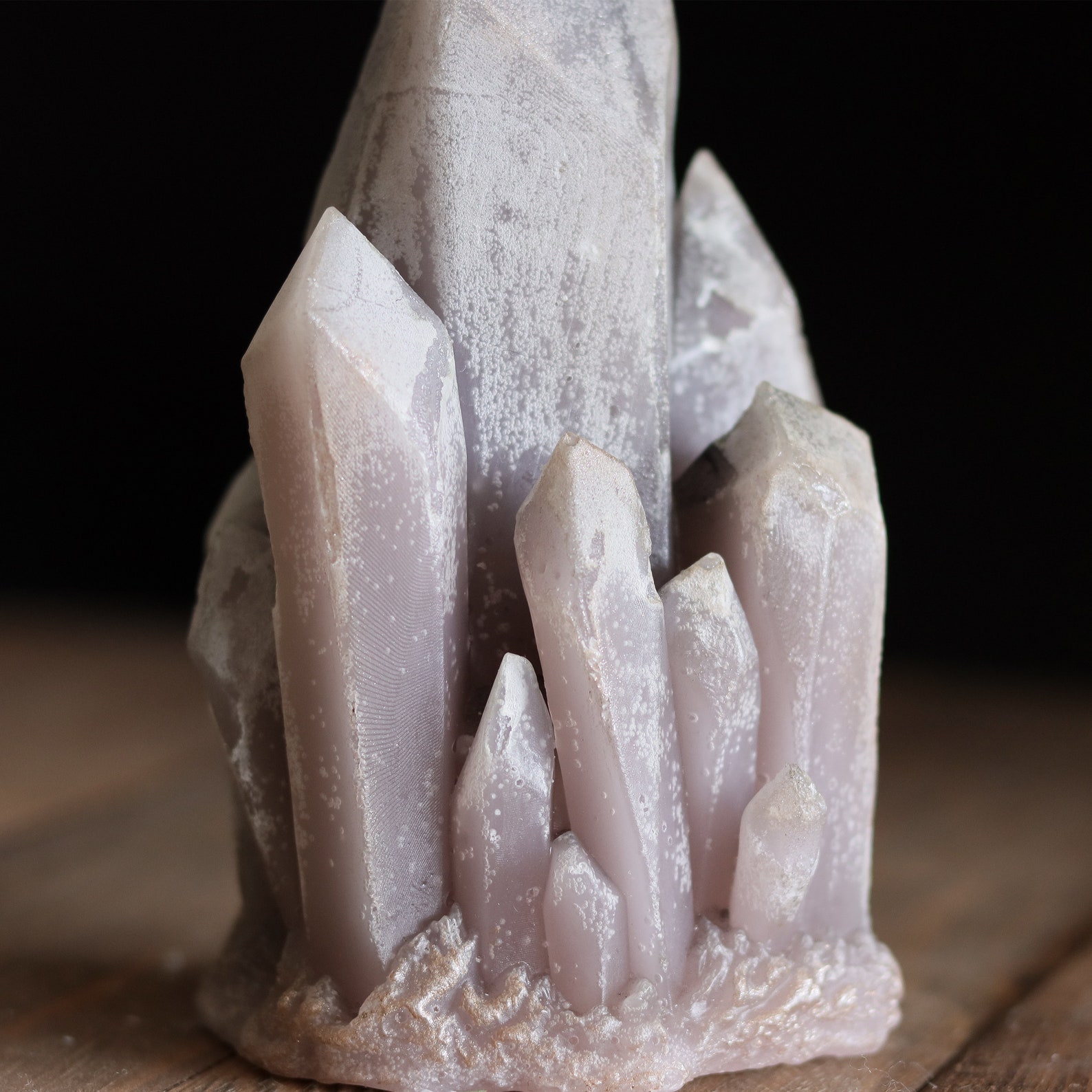 Misty Gray Crystal Shaped Candle Handmade Witch Ritual Etsy