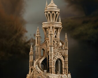 Castello dei sogni degli elfi - File STL stampabile in 3D - Palazzo ispirato al Signore degli Anelli