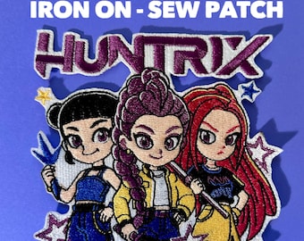 Huntrix Kpop Hunter Embroidered , Zoey,Rumi, Mira Iron On, Sew Patch