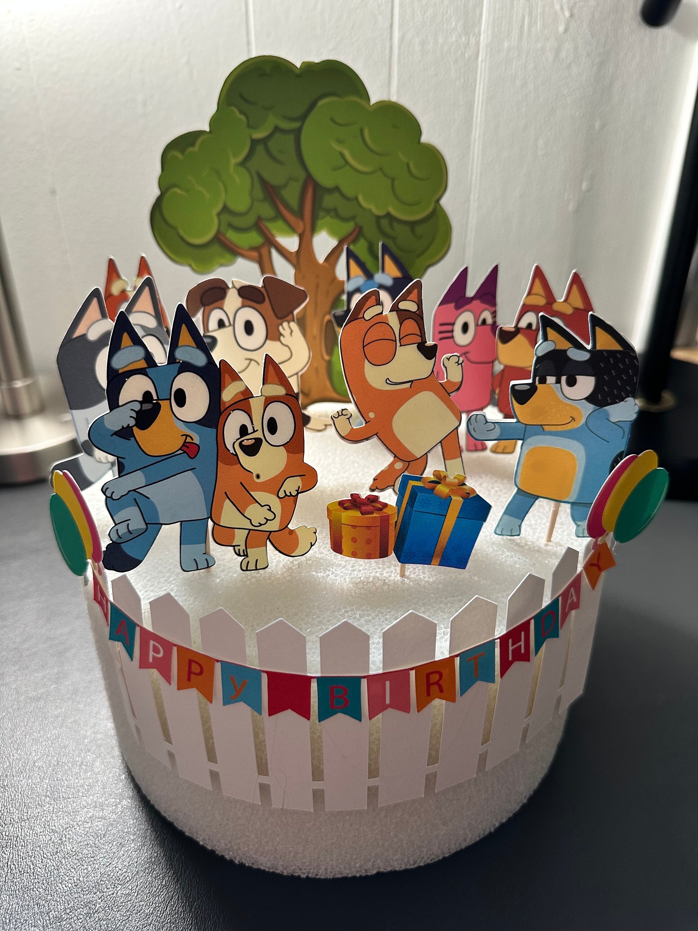 Double sided Blue Dog Cake Topper