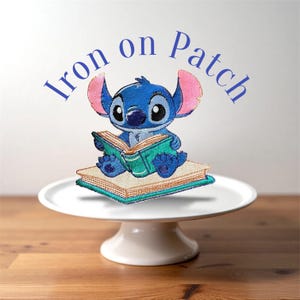 Stitch Patch, Embroidery Patch, Patches for Clothing, Jackets, Jeans, Backpacks, Hats, Iron On Patch or Sew, Book Lovers, character patch