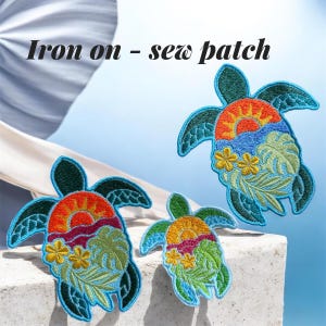 Sealife, écusson de broderie tortue - Repasser, coudre