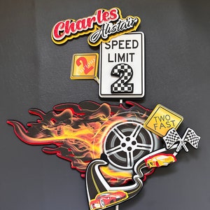 Two Fast 2 Curious, 2 Fast Two Curious Cake Topper, 2nd Birthday Cake Topper, Car Cake Topper, Race Car Topper, Two Fast Birthday Decoration