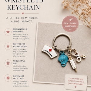 Nurse Keychain: Medical Charm Keyring, Appreciation Gift