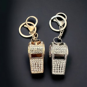 Bling Rhinestone Keychain - Gold Universal Key Ring With Decorative Pendant - View #14