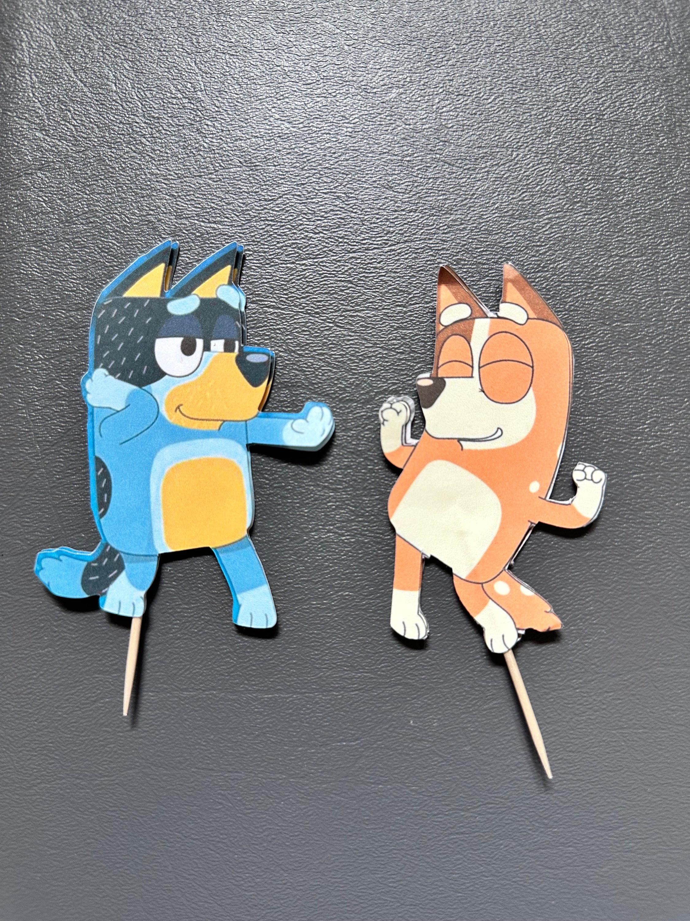 Double sided Blue Dog Cake Topper