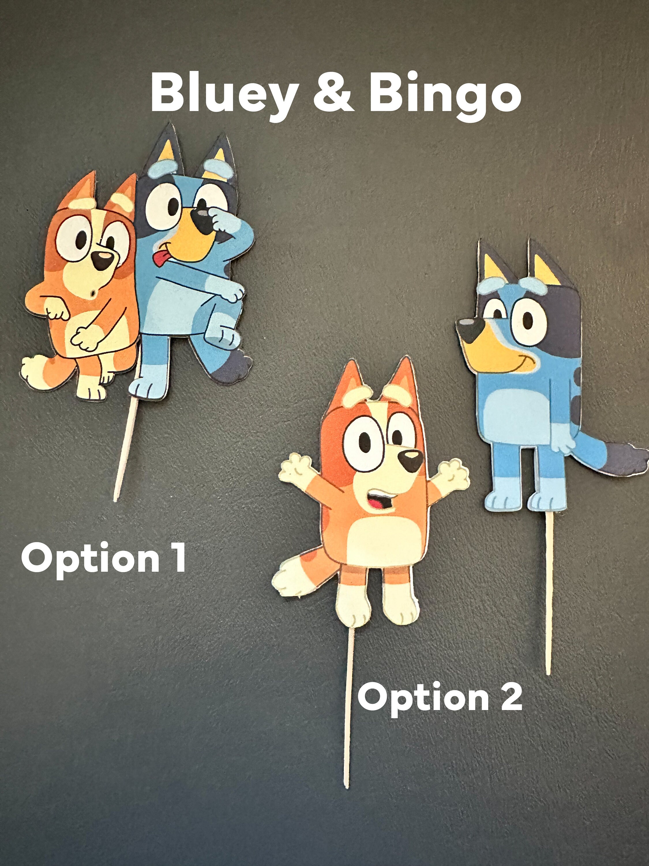 Double sided Blue Dog Cake Topper