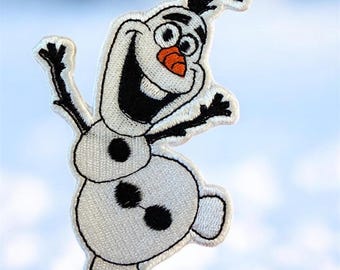 Snowman Embroidered Patch, Iron on or Sew