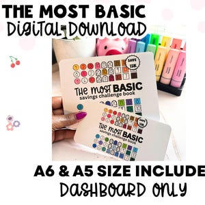 The Most Basic Challenge Book Dashboard, Printable, A6 and A5 size Instant Download, Personal Budget