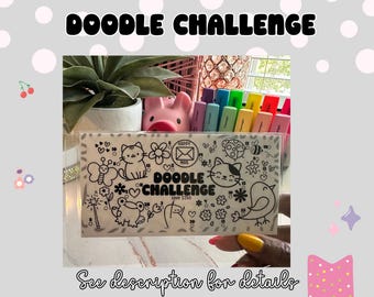 Doodle Savings Challenge Envelope | 250 Savings Challenge | Reusable A6 Cash Envelope | Color & Save Tracker | Cash Stuffing Challenge