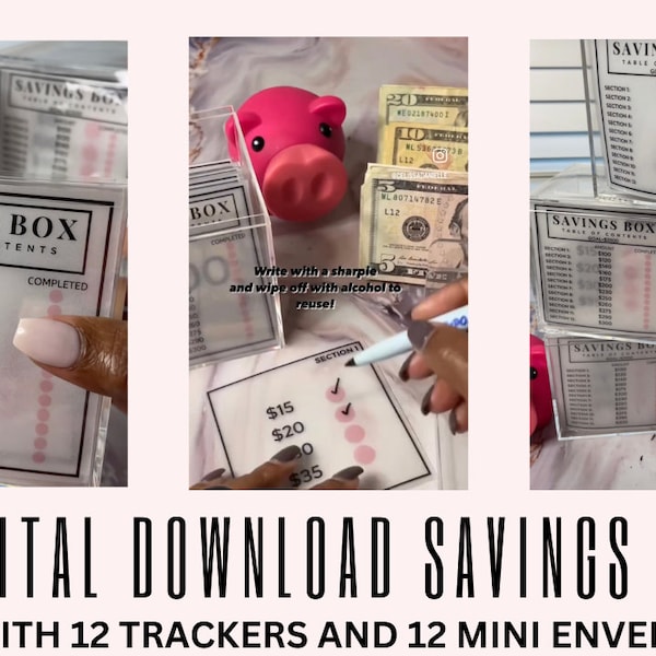 Digital Download for PDF of SAVINGS BOX saving challenge