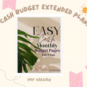 Easy Cash Budget Extended Monthly Planner, Printable, Budget by Paycheck, US Letter, Instant Download,Personal Budget