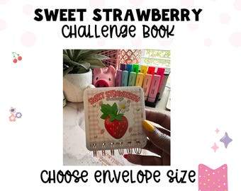 Sweet Strawberry Savings Challenge | 400 Savings Flip Book |  Budgeting Challenge | Optional A5 or A6 Envelope