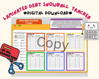 Digital Download of Easy Debt Snowball Tracker