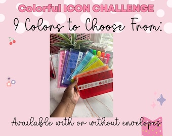 カラフルなアイコンチャレンジ／節約チャレンジセット（封筒付き）