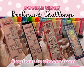 Marcapáginas de doble cara, Desafío de Ahorro, A6, Presupuesto Personal, Desafío de Raspar y Desafío de Colorear, cabe en la carpeta de presupuesto