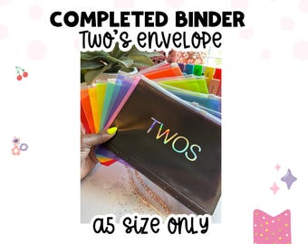 Twos Savings Envelope | A5 Zipper Cash Envelope for 2 Bills | Budget Binder Add-On | Cash Stuffing Envelope | Multiple Colors Available