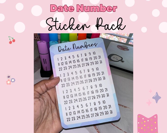 Date Number Planner Stickers - Etsy