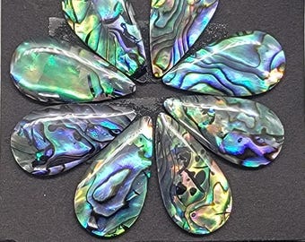 Abalone Teardrop Cabochons - 12mm x 25mm - 8pcs