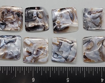 Vintage Hammerhead Oyster Square “tiles” - 19mm - 8pcs