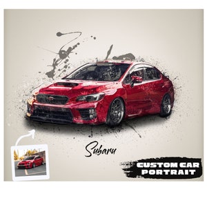 Custom Car Portrait From Your Photo (DIGITAL) | Car Art | Car Lover Gift | Car Present | Unique Car | Custom Car Sketch | Car Illustration