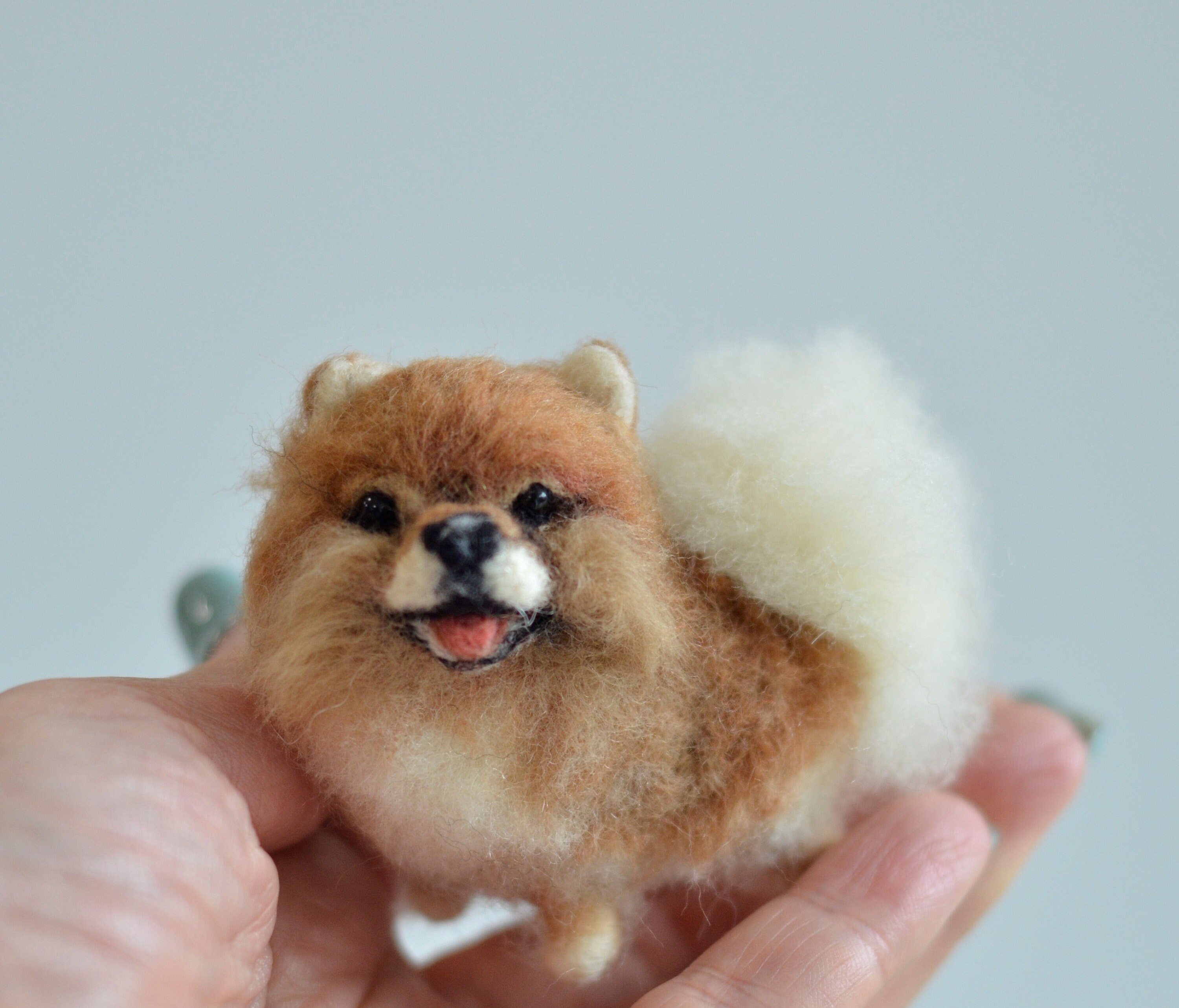 Needle Felted Orange Pomeranian Figurine Apx 2in Pomeranian Etsy Ireland