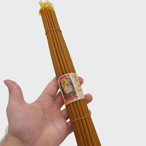 Beeswax Candles Large 11.2&quot; Candle 33 Pure sepulcher Hand Made Jerusalem Holy Land