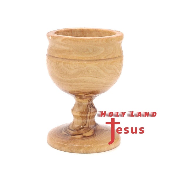 Olive Wood  Chalice Cup Authentic Communion Wine Hand Made Olive Wood Jerusalem Church Bethlehem