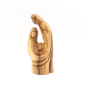 Hand geschnitzt die Heilige Familie 7,28 &quot;Souvenir Statue aus Olivenholz Bethlehem Heiliges Land