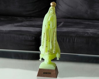 Our Lady of Fatima 7.08" Statue Figurine Mary Virgin phosphorescent made in Fatima, Portugal hand-painted hand-decorated by local artisans