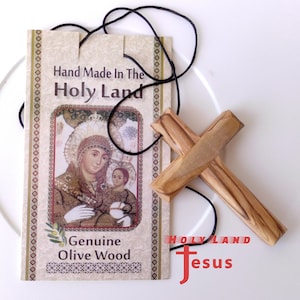 Necklace Olive Wood with certificate from holy land  Jerusalem Bethlehem Blessed gift