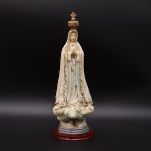 Fatima Virgin Mary Vintage statue figure Christian Our Lady