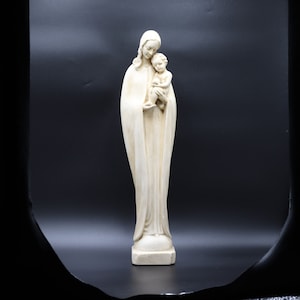 Statue Antique Mary Virgin Figures Christian Jesus Child 16.5&quot;