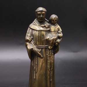 Saint Anthony Child Jesus metal bronze statue antique figure Christianity