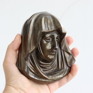 Estatua colgante María Virgen Metal Antigua Religión Cristianismo figura