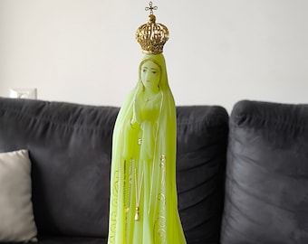 Our Lady of Fatima  Statue Figurine Mary Virgin phosphorescent made in Fatima, Portugal hand-painted hand-decorated by local artisans