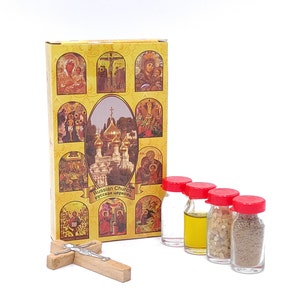 Water Incense Holy Set of  Oil Soil Cross From Jerusalem HOLY LAND Blessed Gift