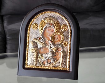 聖母マリアのイコン ベツレヘム 手工芸品 掛け/立て掛け 金銀950