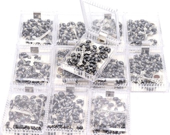 12 PCS Rosary Beads Black Hematite With Box Certificate Hand Made in The Holy land Jerusalem With Blessed Soil , Come With  Box Gift