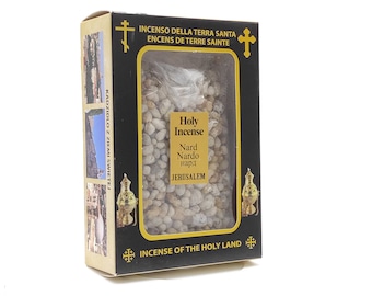 Incienso Santo Nard Nardo 500Gr \ 17.6 OZ Alta calidad de Tierra Santa Iglesia Jerusalén cristiana con caja terra santa