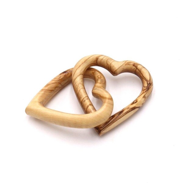 Interlocking Hearts Olive Wood Crafts Hearts valentines Gift Wedding Engagement