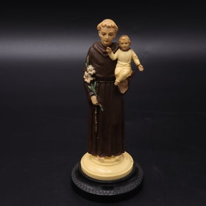 ST ANTHONY PLASTIC STATUe Figure Made in Italy Christianity vintage Saint