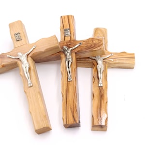 Cross  Crucifix  † Wall  3 PCS Olive Wood  6.1 inch Hand Made Holy Land Jerusalem Holy Blessed Home Christian